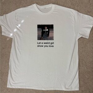 Secretary “Let a weird girl show you love” White Graphic Tee